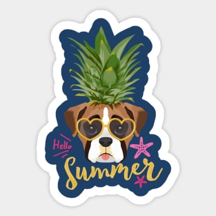 Boxer Dog Pineapple Shirt for Women, Kids, Boys, Teen Girls, Toddler, Funny Boxer Dog Sticker